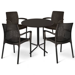 Dining furniture set SHT-DS22 black-brown / black (zinc)