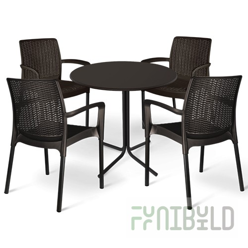 Dining furniture set SHT-DS22 black-brown / black (zinc)