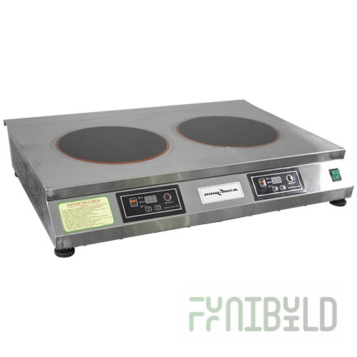 Tabletop induction cooker PEI-20-15-S with touch panel (450x700x120, 2 conf. 3 kW, 220 V)