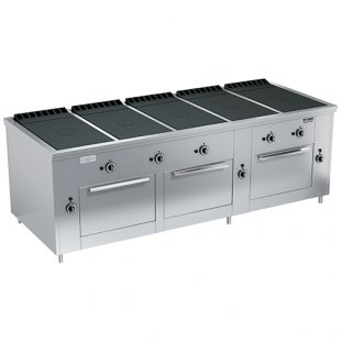 Gas stove 5-burner closed type floor with 3 ovens PRG-IIA-5S 3DS Maxi (2420x990x850(760)mm, 5x10kW, 3x8kW)