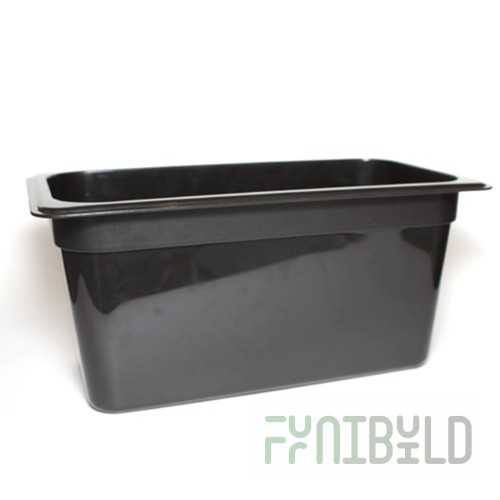 Gastronorm container without lid p/p GN 1/3, H-150, 325x176x150mm, (plastic, black), in pack. 12/4 pcs. 422101213
