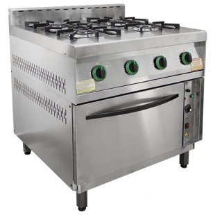 Gas stove 4-burner with oven PG-4D-01 (840x850 (895)x860 (960) in, 20 kW, 220 V)
