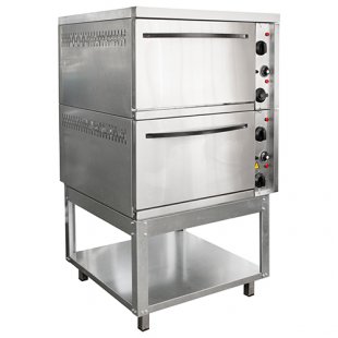 2-section oven cabinet ШЭЖП-2, stainless steel face, 840х840(895)х1500(1520)mm