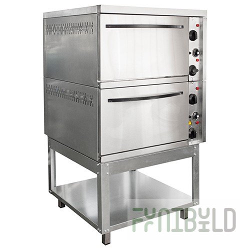 2-section oven cabinet ШЭЖП-2, stainless steel face, 840х840(895)х1500(1520)mm