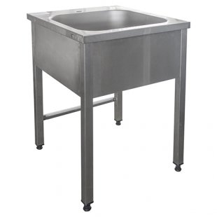 Wash basin, solid-drawn PROFI VMOts1-450PNT 550x600x850-870mm, (capacity 450x450x300mm)