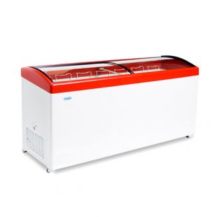 Chest freezer V=559l, MLG-700 -18...-25 C 1804x604x790 in, red lid bent glass (7 baskets)