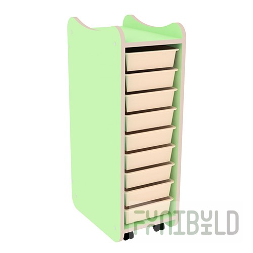 Cabinet with drawers for crafts 265x420x800, art.IM-11 (light green)