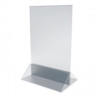 Acrylic stand, bottom 2mm, top 1.8mm, 297x210mm, art. ACR-menu-Holder A4