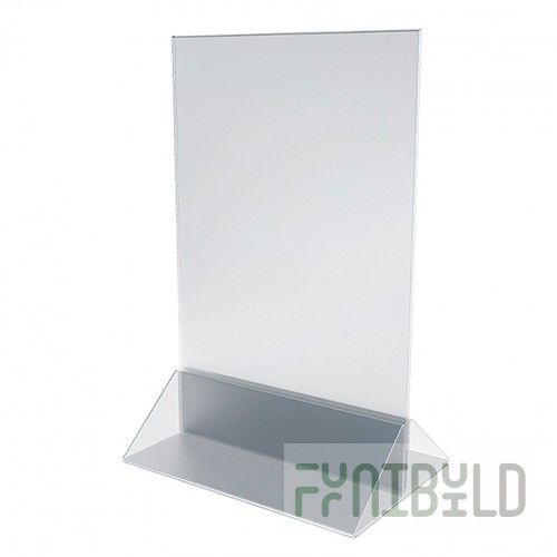 Acrylic stand, bottom 2mm, top 1.8mm, 297x210mm, art. ACR-menu-Holder A4