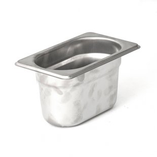 Gastronorm container without lid stainless steel GN-1/9 depth 100, 0.8 l. (176x108x100 in)