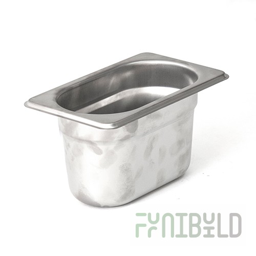 Gastronorm container without lid stainless steel GN-1/9 depth 100, 0.8 l. (176x108x100 in)