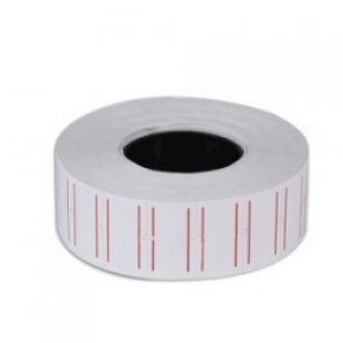 Labels 21.5x12 straight edge white with red stripe (MHK) 800