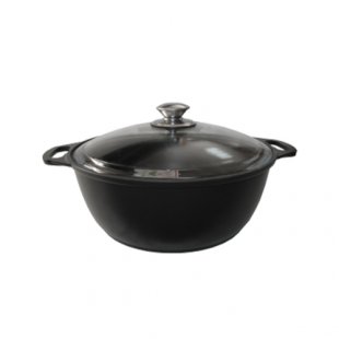 Saucepan-roaster (aluminum) 4.0 l, AP coating, with glass lid art. zh44a, pack. 4 pcs. (Kukmor)