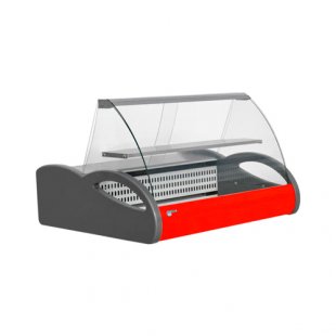Medium-temperature bar display case 1000x870x630mm, A87 SM 1.0-1 gray/red (VHS-1.0