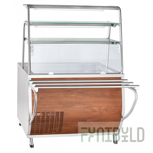 Refrigerated counter PVV(N)-70T-NSh cooling. bathtub (open, 1120 in) cashier (1120x766(1024)x1624 in, 230 V)