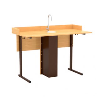 Student laboratory table for chemistry with plumbing (plastic) 1200x600x750 in art. StL (BEEK)