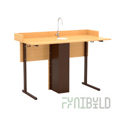 Student laboratory table for chemistry with plumbing (plastic) 1200x600x750 in art. StL (BEEK)