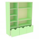 Children's shelving unit for toys and manuals 1400x450x1700 in, art. IM-14 (light green)