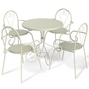 Dining furniture set SHT-T8 (white, table + chairs), 2320x2320x840mm