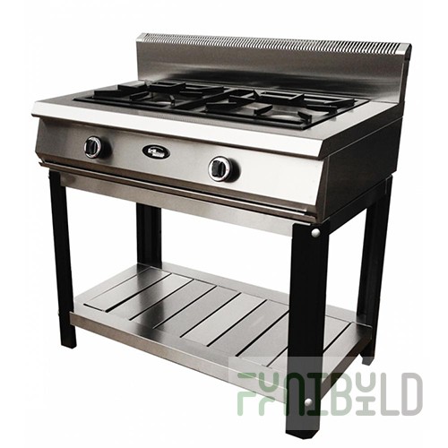 Gas stove 2-burner without oven (reinforced, on stand) F2ZhTLPGp/50018 (600x1000x1050 in, 220V, 12kW)