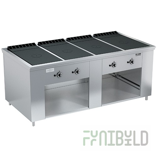 Gas stove 4-burner closed type floor without oven PRG-IIA-4S Maxi (1945x990x850(760), 4x10 kW)