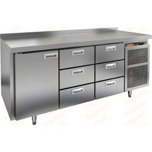 Table with refrigerated cabinet Hicold GN133/TN stone (1835x700x850mm, 0.51 kW, 220V, -2...+10 °C)