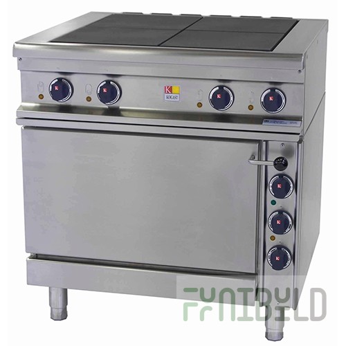 Stove 700 gray Kovinastroj (4 burners) ES-T47/1K 55830 (800x700x900mm, 380V, with convection oven)