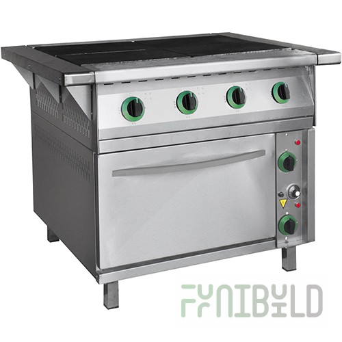 Electric stove 4-compartment floor with oven PEP-0.48-DSh-N2-01 (all stainless steel, 840 (1050) x 850 (895) x 860 (880) in, 16.8 kW, 380 V)