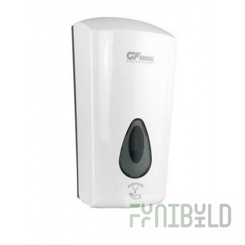 Touch dispenser for liquid soap, ABS plastic, white, large, with a drop peephole, 1000 ml, L 145 x D 140 x H 280 in