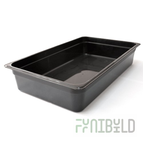 Gastronorm container without lid p/p GN 1/1, H-100, 530x325x100mm, (plastic, black) 422100113 in pack. 6 pcs.