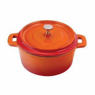 Saucepan (enamelled cast iron), 450 ml, 12 cm, orange portion round. PL art. 81200106