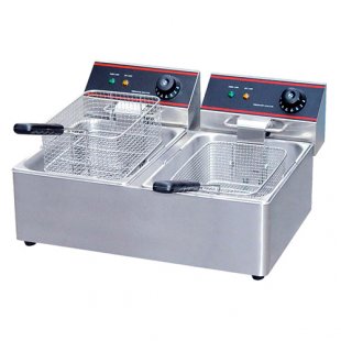 Tabletop electric deep fryer HEF-11L-2 (3.5+3.5 kW, 2 containers of 11 l, 240 V, 670x450x350 in)