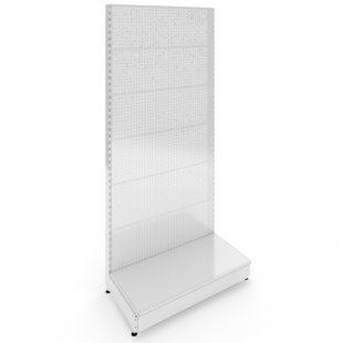 Perforated wall-mounted rack 1000x600x2250mm, shelves: base 500mm, plinth