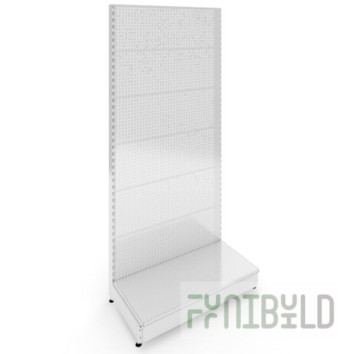 Perforated wall-mounted rack 1000x600x2250mm, shelves: base 500mm, plinth
