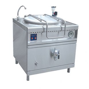 Electric cooking kettle, drain cock, steam jacket, solid-drawn KPEM-100/9 T (fully stainless steel)