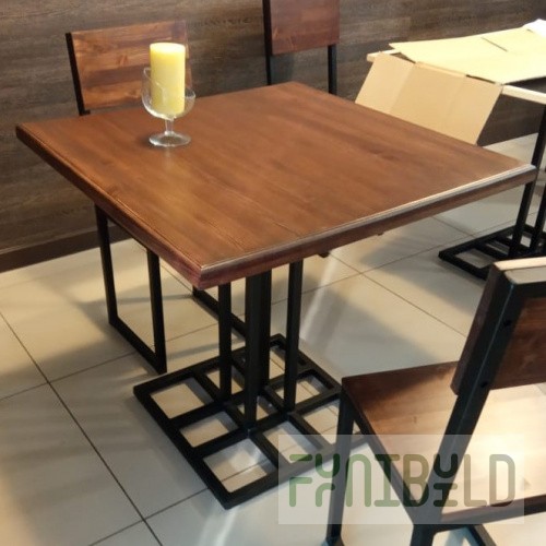 Table top 700x700x40mm, False pine Walnut 1 layer varnish color