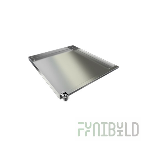 Pallet with rotary tap LTO-PN, 550x655x46mm, stainless steel.