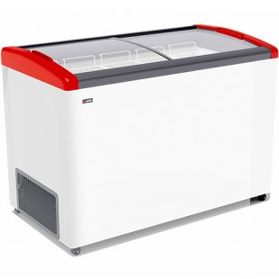 Chest freezer V=410 l GELLAR FG 475 E red (1210x650x860 in, -12…-25C, 5 baskets, wheels, lock)