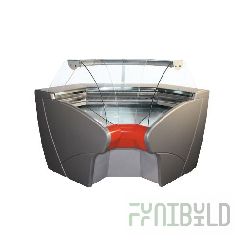 Medium-temperature corner display case 1270x1270x1200mm, VKhSu-2.0 Carboma internal, 0...+7C, 0.66 sq.m.