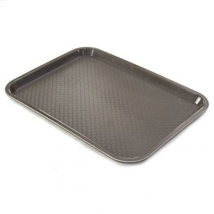 Plastic rectangular tray 400x300x20mm (dark brown) with anti-slip surface, pack of 50 pcs.