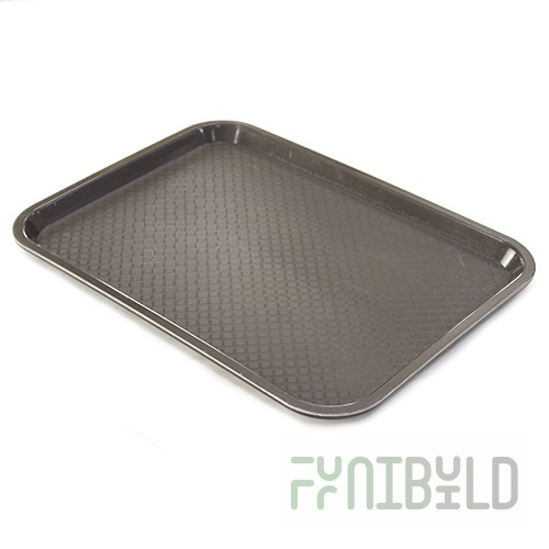 Plastic rectangular tray 400x300x20mm (dark brown) with anti-slip surface, pack of 50 pcs.