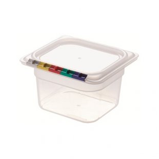 Gastronorm container without lid p/p GN 1/6, H-100, 176x162x100mm, (plastic, transparent), in pack. 24 / 12 pcs. 422102001