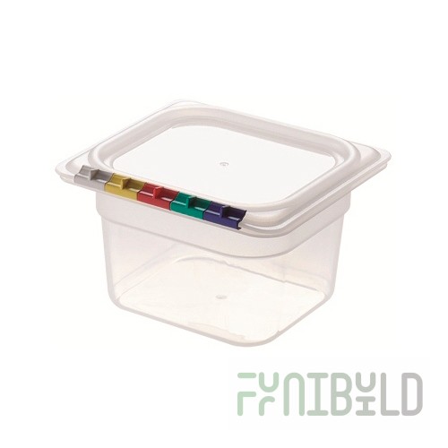 Gastronorm container without lid p/p GN 1/6, H-100, 176x162x100mm, (plastic, transparent), in pack. 24 / 12 pcs. 422102001