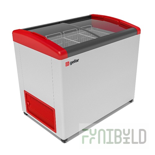 Chest freezer V=335l, GELLAR FG 375 E, -12..-25C, 1010x650x860, tilting glass (4 baskets)