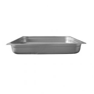 Gastronorm container without lid stainless steel GN-2/1 depth 100, 27 l (650x530x100 in), in pack 3/6 pcs.