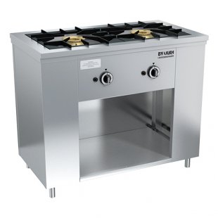 Gas stove 2-burner open type floor without oven PRG-IIA-2 Maxi (955x555x850(760)mm, 2x8kW)
