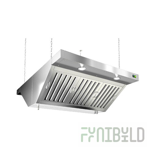 Island exhaust hood HICOLD ZVOOK-1012 (1200x1000x400mm, stainless steel)