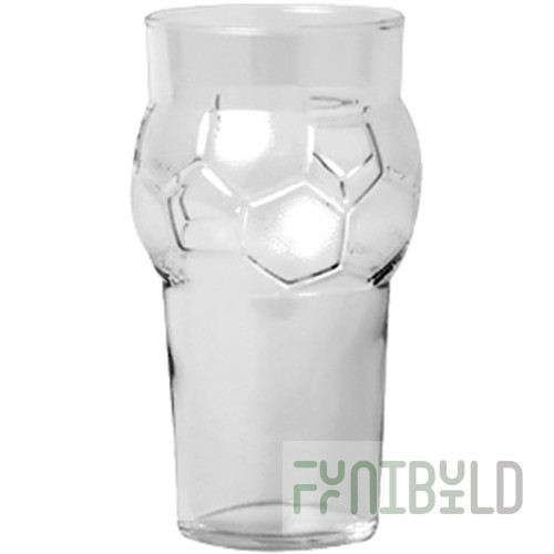Beer glass 590ml d=78 h=157 b=82mm "Football" transparent, art.1120706, pack of 6 pcs.