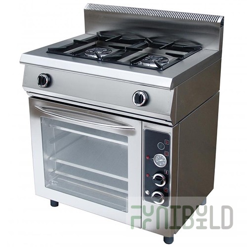 Gas stove 2-burner with oven. cabinet F2PDG/600/50039 (600x800x1050 in, 17.5 kW)