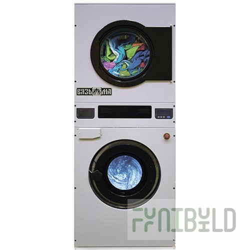 Professional washer-dryer set VSSK-10 (874 (1050) x 810 (1020) x 2112 (2250) in, loading capacity 10/10 kg, residual humidity 50/10%, electric, automatic, 380V, weight 400 (418) kg) VSSK-10.22141.